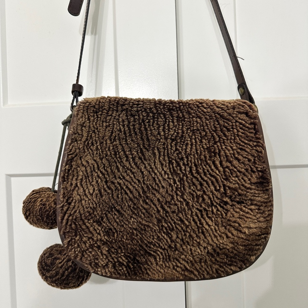 Patricia Nash Fuzzy Brown Shoulder Bag